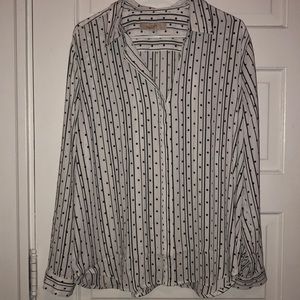 LOFT Stripe/Dot Utility Blouse
